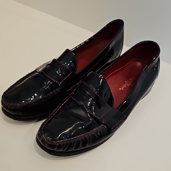 Cole Haan Black Patent Leather Penny Loafers Size 8B - Picture 4 of 10